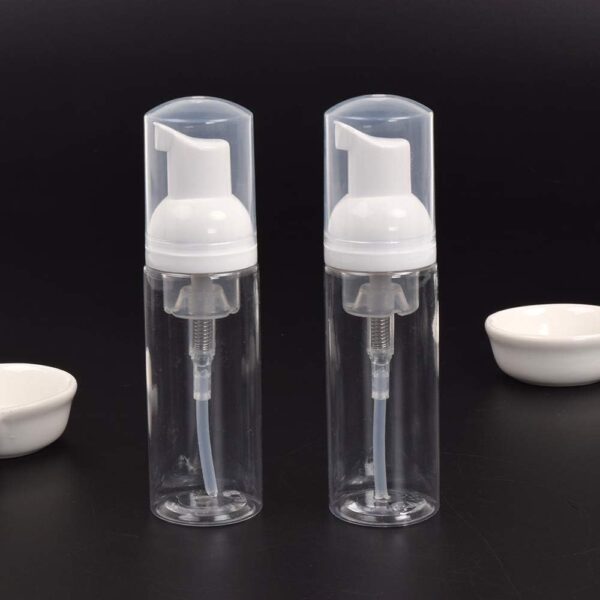 RAYNAG 2 Pack Foam Pump Bottles Foamer Bottle Mini Travel Size Soap Dispenser Mini Clear Bottles Plastic Pump Bottle, 50 ml/1.7 oz - Image 8