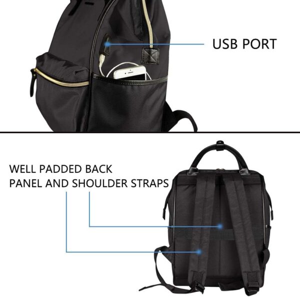 KROSER Laptop Backpack 15.6 Inch Stylish Backpack Doctor Bag Water Repellent College Casual Daypack with USB Port Travel Business Work Bag for Men/Women-Black - Image 6