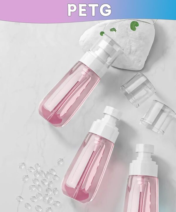 6 Pack Small Spray Bottles Travel Size 3 Pack 1oz/30ml and 3 Pack 2oz/60ml with 3pcs Funnels, Empty Travel Spray Bottle, Fine Mist Mini Plastic Spray Bottles, Refillable Spray Bottles - Pink - Image 7