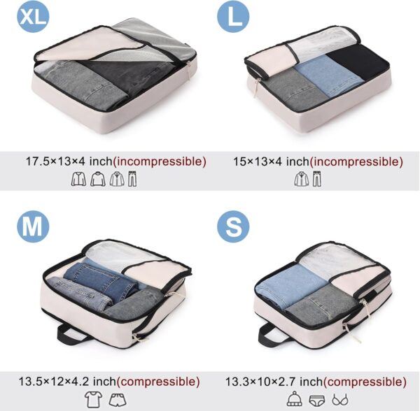 Compression Packing Cubes for Travel,CLUCI 7 Set/4 Set Travel Essentials,Organizer Bags for Luggage,Travel Accessories - Image 3