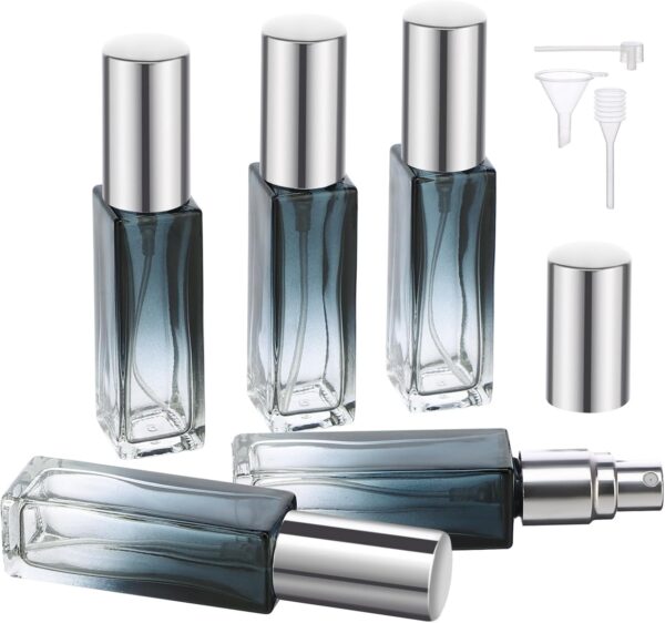 Segbeauty Refillable Perfume Bottle Travel, 5 Set of 10ML Pocket Glass Perfume Atomizer, Empty Fine Mist Mini Travel Bottles Set Cologne Atomizer Dispenser Fragrance Sprayer Cosmetic Container