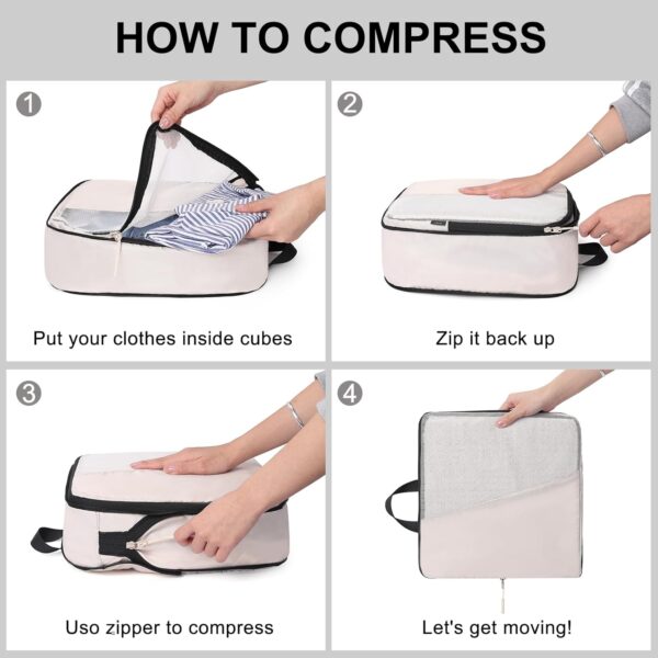 Compression Packing Cubes for Travel,CLUCI 7 Set/4 Set Travel Essentials,Organizer Bags for Luggage,Travel Accessories - Image 6