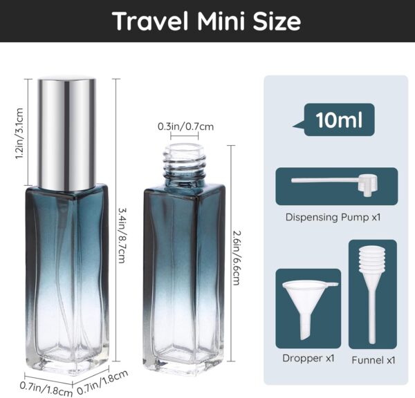 Segbeauty Refillable Perfume Bottle Travel, 5 Set of 10ML Pocket Glass Perfume Atomizer, Empty Fine Mist Mini Travel Bottles Set Cologne Atomizer Dispenser Fragrance Sprayer Cosmetic Container - Image 5