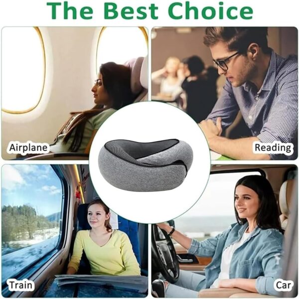 Travel Pillow Travel Neck Pillow, 360 Degree Comfort and Breathability, Airplane Travel Neck Pillow, Stowable U-Shaped Pillow, Gray, mollie us 02 - Image 5