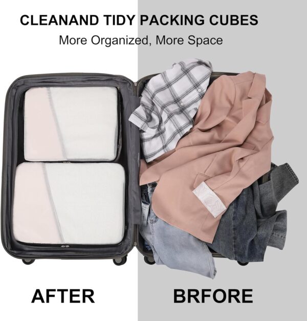 Compression Packing Cubes for Travel,CLUCI 7 Set/4 Set Travel Essentials,Organizer Bags for Luggage,Travel Accessories - Image 2