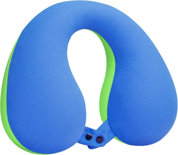 COOLBEBE Kids Chin Supporting Travel Neck Pillow,Softly Double Support Neck Pillow for Car & Airplane, Traveling Gifts for Toddler & Children(1, Bluish Green)