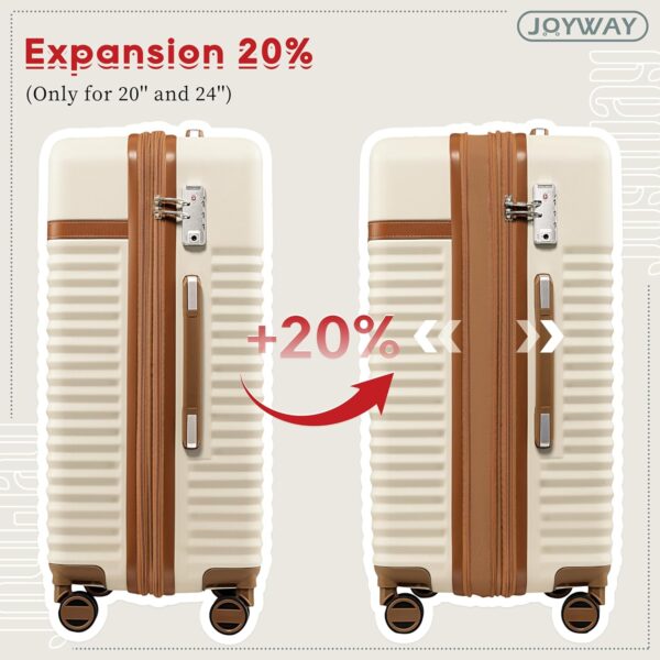 Joyway Luggage 20 Inch Carry On Luggage Sets, Expandable Suitcase Set with Spinner Wheel and TSA Lock, Hard Shell 3 Piece Luggage Sets for Travel - Image 2