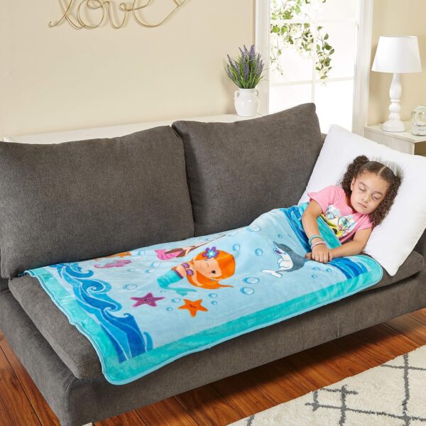 EVERYDAY KIDS Toddler Throw Blanket - 30" by 40" - Mermaids Undersea Adventure - Super Soft, Plush, Warm and Comfortable - Image 5