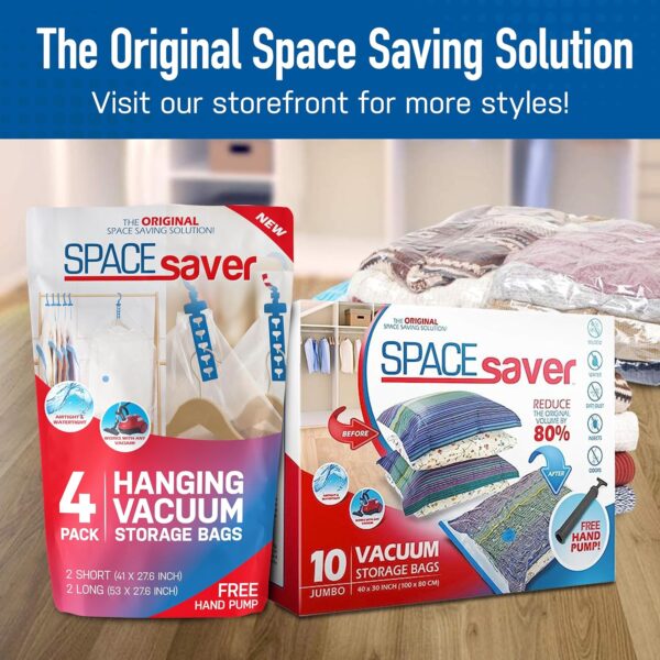 Spacesaver Vacuum Storage Bags (Jumbo 3 Pack) Save 80% on Clothes Storage Space - Vacuum Sealer Bags for Comforters, Blankets, Bedding, Clothing - Compression Seal for Closet Storage. Pump for Travel. - Image 9