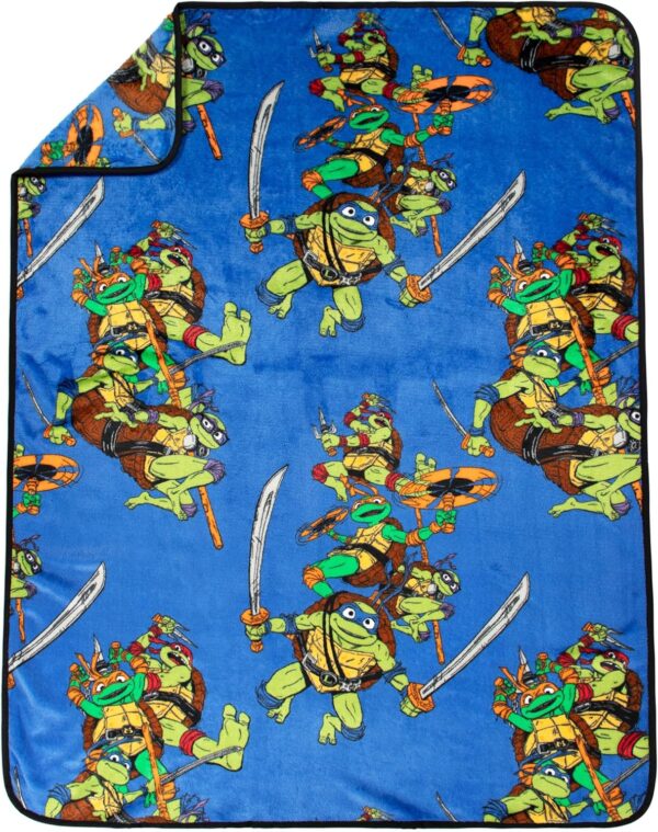 Jay Franco Nickelodeon Teenage Mutant Ninja Turtles Mutant Mayhem Leonardo Nogginz Set - 40 x 50 Inch Blanket & Plush Pillow Set, Kids Super Soft 2 Piece Set - Image 3