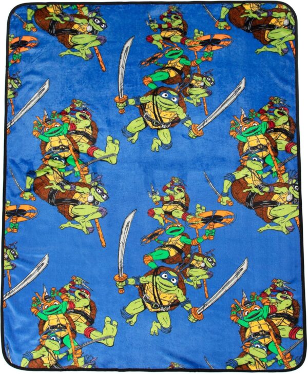 Jay Franco Nickelodeon Teenage Mutant Ninja Turtles Mutant Mayhem Leonardo Nogginz Set - 40 x 50 Inch Blanket & Plush Pillow Set, Kids Super Soft 2 Piece Set - Image 2