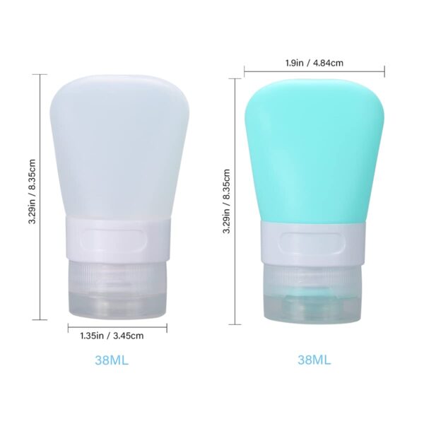 2 Pcs Silicone Travel Bottles,1.3oz Leak Proof Refillable Squeeze Containers with Transparent Carry Bag,Small Empty Travel Size Bottles for Shampoo,Conditioner,Lotion,Toiletries - Image 7