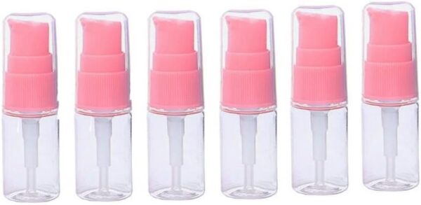 erioctry 10ML Portable Empty Refillable Bottle Cream Shampoo Lotion Treatment Pump Bottle with Cap Travel Bottles Toiletries Liquid Container for Cosmetic Make-up Pack of 6 (Transparent)