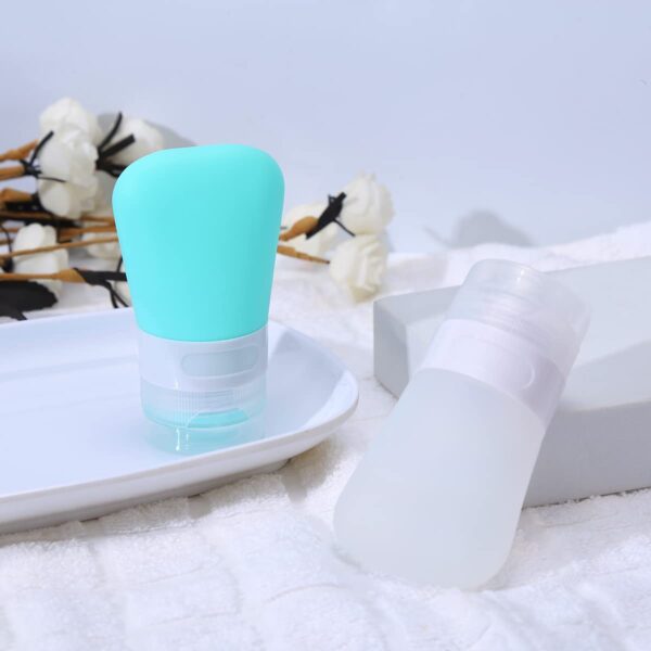 2 Pcs Silicone Travel Bottles,1.3oz Leak Proof Refillable Squeeze Containers with Transparent Carry Bag,Small Empty Travel Size Bottles for Shampoo,Conditioner,Lotion,Toiletries - Image 4