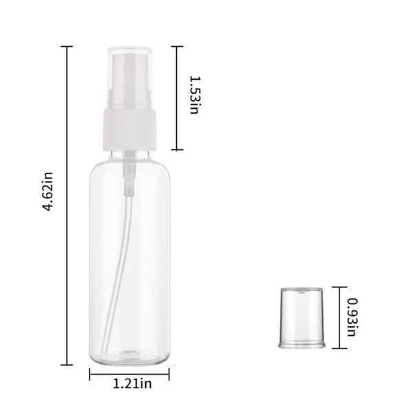 Hydior Small Clear Travel Spray Bottle 2 oz, Mini Empty Fine Mist Plastic Spray Bottles Set of 10 - Image 7