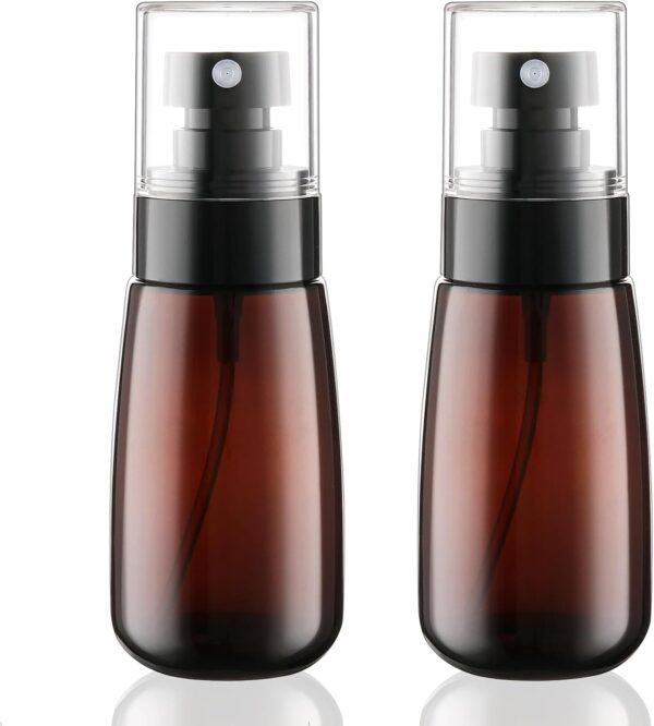 Travel Spray Bottle 2oz/60ml 2 Pack TSA Approved Fine Mist Spray Bottles Refillable Cosmetic Leak Proof Travel Size Spray Bottle for Hair Perfumes Skincare Water Face Sprayer(Brown)