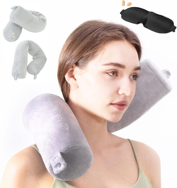 Travel Pillow-Twist Memory Foam Neck Pillow Support Pillow, Used for Neck, Chin, Waist and Leg Support-Suitable fo Airplanes, Buses, Trains.