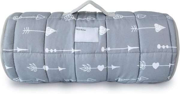 Toddler Nap Mat with Removable Pillow and Blanket, Nap Mats for Daycare Preschool Kindergarten, Lightweight Portable Travel Sleeping Bag for Kids Cot Nap Mat, Super Soft & Cozy, Grey Arrow, 50" x 21" - Image 5