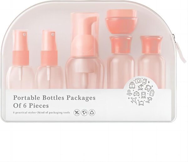 Generic Travel Size Spray Bottles Travel Bottles TSA Approved Small Travel Containers Leakproof for Shampoo Lotion with Funnel Pipette Spatula Labels (Pink), WMHPTB1