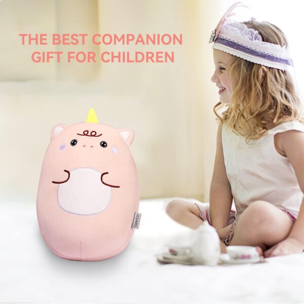 Kids Travel Pillow - 2-in-1 Deformable Kids Neck Pillow for Traveling, Soft U-Shaped Pillow with Adorable Animal Design, Comfy Sleep and Play, Ideal for Airplanes and Cars - Pink Unicorn - Image 2