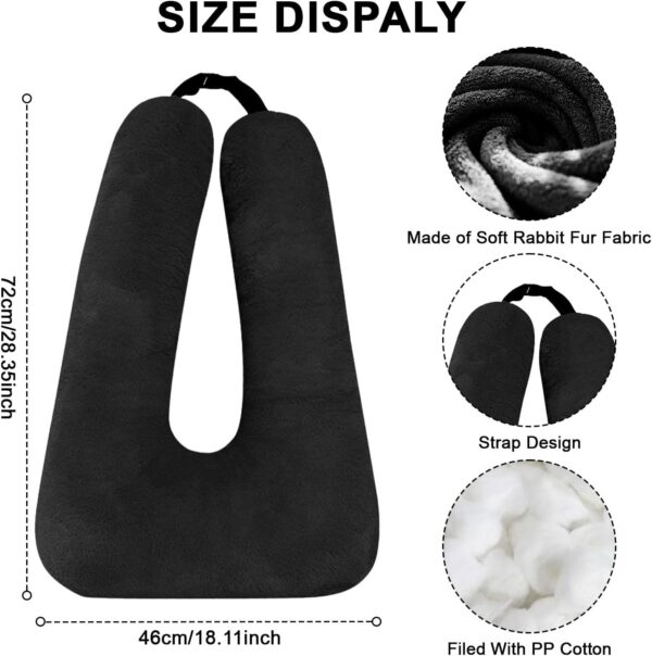 Travel Pillow, Travel Pillow for Kids, Sleeper Hold Pillow Travel, Removable U-Shaped Pillow for Adults and Children to Support Head and Body in The Back Seat of Long Car Trips (Black) - Image 6