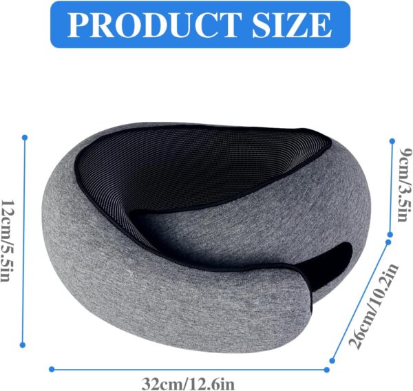 Neck Pillow for Traveling, Neck Travel Pillow Travel Neck Pillows for Airplanes, Neck Pillow Airplane, Travel Neck Pillow, Aircraft Memory Foam Travel Pillow for Airplanes Travel Gifts (Grey) - Image 7