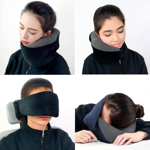 Travel Pillow for Neck Support, Travel Neck Pillows for Airplanes, Neck Pillow for Traveling, Airplane Neck Pillow for Long Flights, Sleeper Hold Pillow Travel,Airplane Eye Mask Head Holder - Image 3