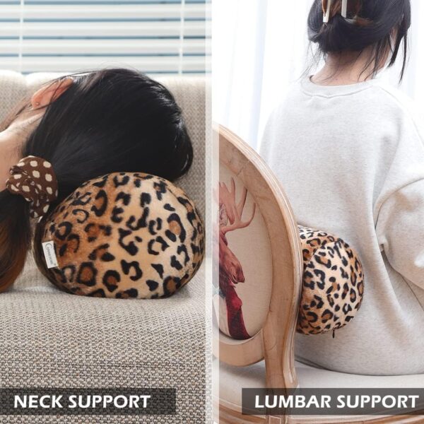 CARRIE HOME Leopard Microbead Neck Pillows Squishy Cylinder Bean Bag Pillow - 12x7 Inch Tiny Arm & Back Roll Pillow for Surgery, Travel, Airplane, Car - Support for Neck, Back, Arms, Legs and Knees - Image 5