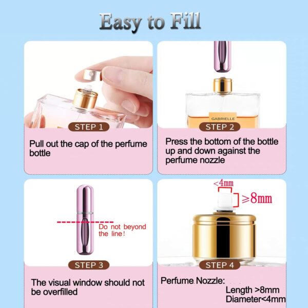 3 PCS Mini Perfume Atomizer Bottles,5ml Spray Container,Portable Size Refillable Pump for Traveling and Outgoing - Image 3