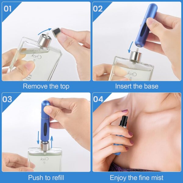 9 Pack 5ml Perfume Travel Refillable Mini Spray Bottles Atomizer Travel Perfume Bottle Refillable Empty Small Mister Spray Bottle for Travel Accessories - Image 4