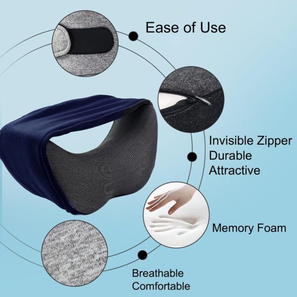 Travel Pillow for Neck Support, Travel Neck Pillows for Airplanes, Neck Pillow for Traveling, Airplane Neck Pillow for Long Flights, Sleeper Hold Pillow Travel,Airplane Eye Mask Head Holder - Image 6