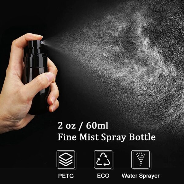 Travel Spray Bottle 2oz/60ml 2 Pack TSA Approved Fine Mist Spray Bottles Refillable Cosmetic Leak Proof Travel Size Spray Bottle for Hair Perfumes Skincare Water Face Sprayer(Brown) - Image 2