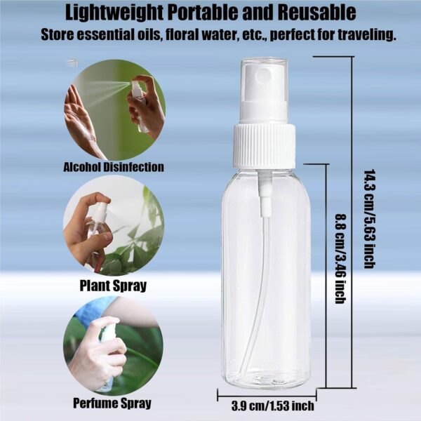 Small Spray Bottle, 4 Pack 100ml/3.5 oz Travel Spray Bottle Clear Plastic Refillable Empty Fine Mist Spray Bottle with 24pcs Labels for Travel, Cleaning, Gardening, Skin Care - Image 4