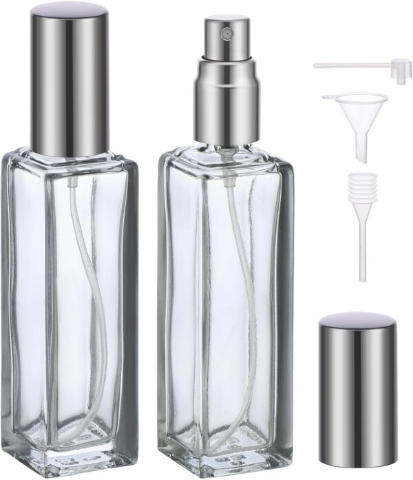 Segbeauty 20ml Refillable Perfume Bottle Travel, 2pcs Empty Glass Spray Bottles Atomizer, Mini Pocket Leakproof Fine Mist Sprayer for Perfume Cologne Dispenser Fragrance Container Set Travel Accessory