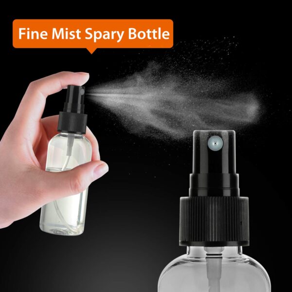 30 Pack 2 oz Fine Mist Mini Clear Spray Bottles with Pump Spray Cap - for Essential Oils, Travel, Perfumes - Refillable & Reusable Empty Plastic Bottles Travel Bottle - Image 2