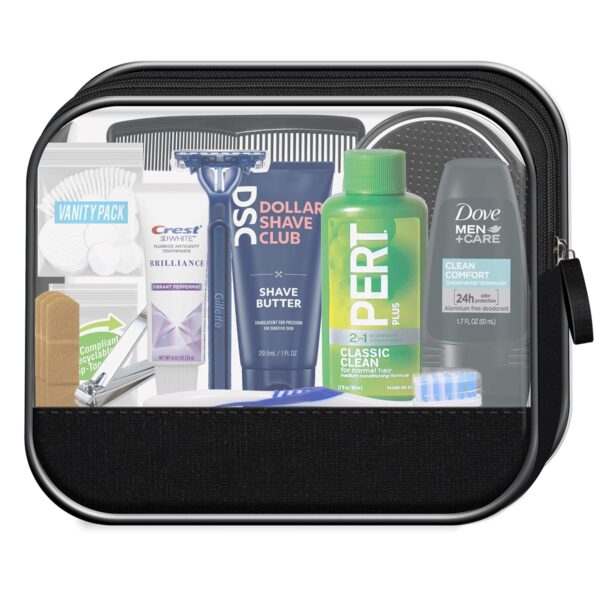 Convenience Kits International Men’s Super Deluxe, 16-Piece Kit with Travel Size TSA Compliant Essentials in Reusable Zippered Toiletry Bag - Image 2