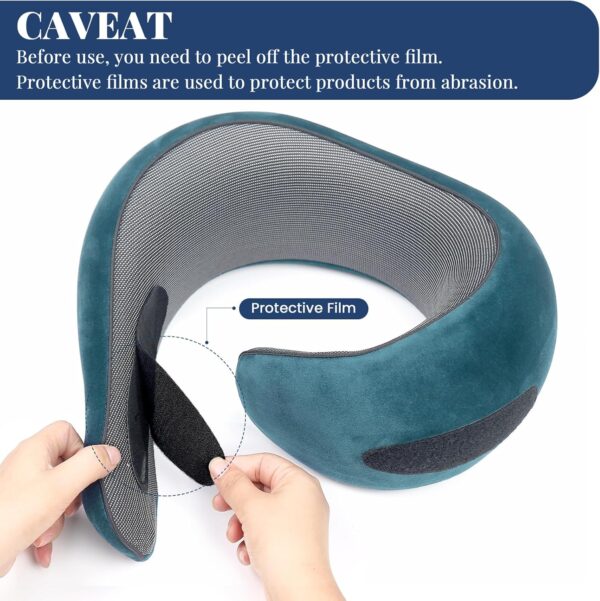 Travel Pillow, Pure Memory Foam Neck Pillow for Airplanes, Comfortable Breathable Cover, Stowable Pillows for Sleeping, Car, Airport Travel Essentials - Image 4