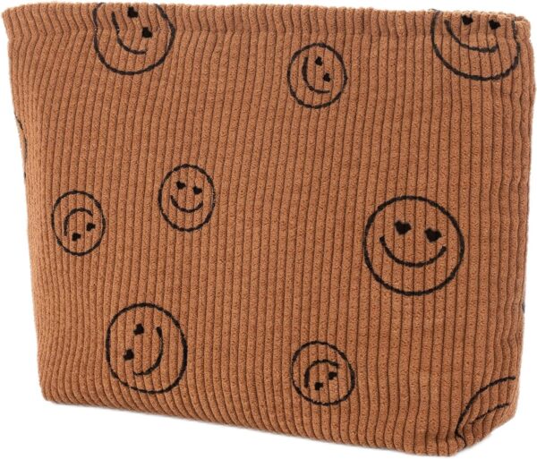 Cosmetic bag Makeup bag Preppy Cute Corduroy Toiletry bag for women travel essentials (brownbrown)