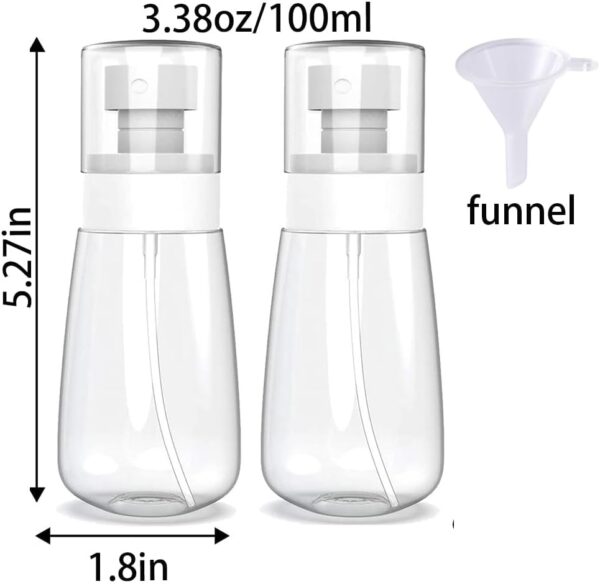 Empty Fine Mist Spray Bottle Travel Refillable Perfume Container Small Cosmetic Plastic Bottle for Face Hair Makeup 2 Pack - Image 6