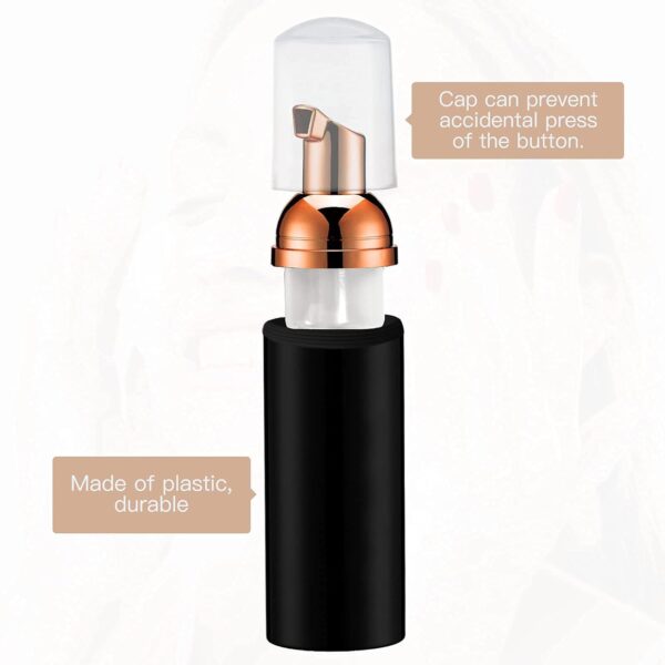 2oz Foam Pump Bottle (3PCS) Empty Travel Foaming Dispenser for Hand Soap, Lash Cleanser, Shampoo (60ml, Rose Gold &Black - Image 6