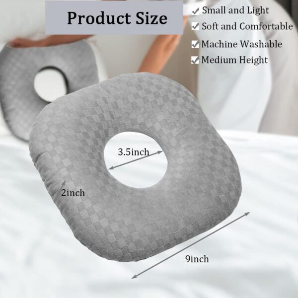 Ear Piercing Pillow for Side Sleepers with an Ear Hole for CNH and Ear Pain Ear Inflammation Pressure Sores, Cotton O-Shaped Side Sleeping Pillow, Ear Guard Pillow - Image 3