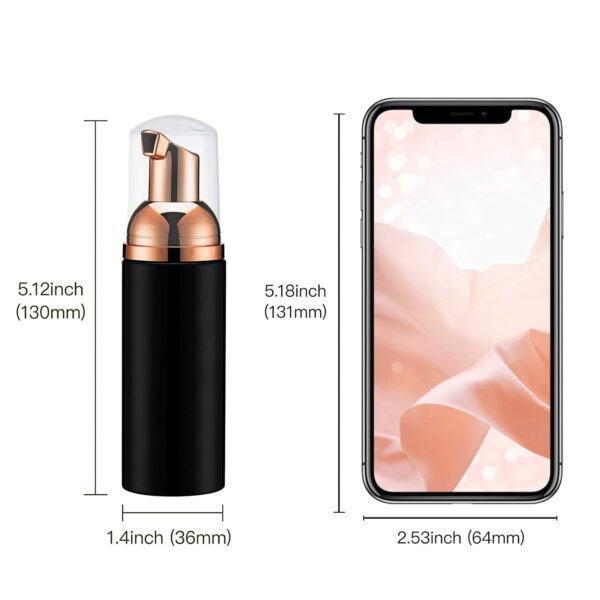 2oz Foam Pump Bottle (3PCS) Empty Travel Foaming Dispenser for Hand Soap, Lash Cleanser, Shampoo (60ml, Rose Gold &Black - Image 7