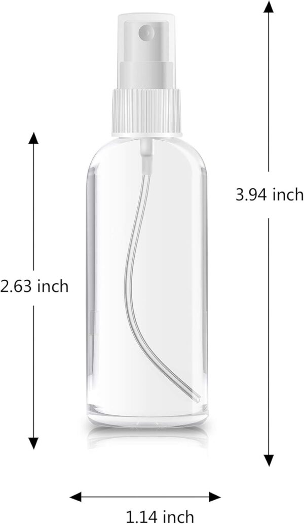 2 Pack Spray Bottles 1oz Clear Plastic Empty Refillable Mini Spritzer for Travel, Cleaning, Gardening, Skin Care Atomizer for Essential Oils, Perfume - Image 2