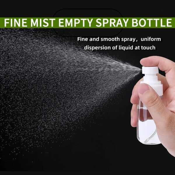 Empty Fine Mist Spray Bottle Travel Refillable Perfume Container Small Cosmetic Plastic Bottle for Face Hair Makeup 2 Pack - Image 2