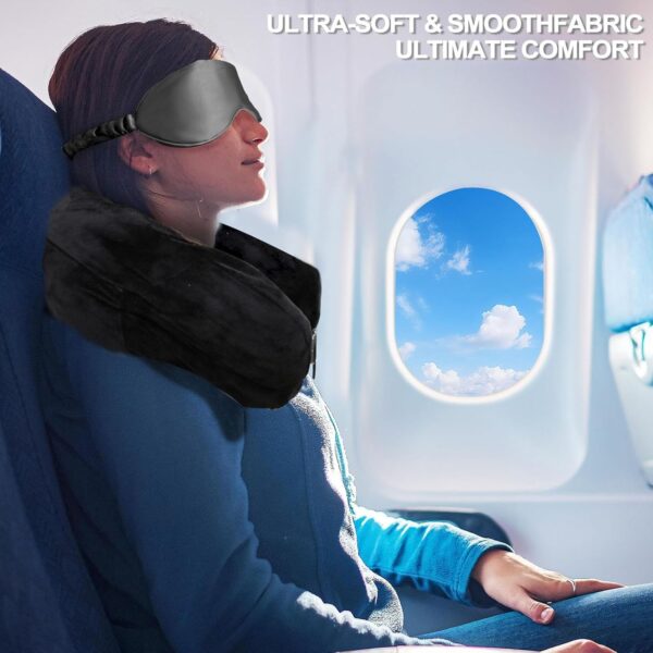 Stuffable Neck Pillow, Travel Neck Pillow Storage Bag for Airplanes, Tube Travel Neck Pillow Stuff with Clothes, No Extra Baggage Fees, Fits 3+ Days of Travel Essentials, No Filler (Black) - Image 7