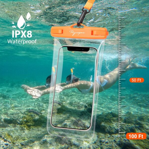 Waterproof Phone Pouch Bag - 7.5in Water Proof Cell Phone Case for Beach Travel Must Haves, Waterproof Phone Holder with Lanyard for iPhone 16 15 14 Pro Max Galaxy S24 S23 Pixel 7a, Cruise Essentials - Image 3