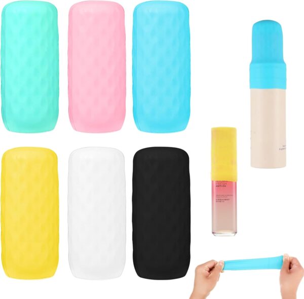 Lusofie 6Pcs Silicone Travel Sleeves For Toiletries Reusable Bottle Covers For Travel Leak Proof Travel Bottles Toiletry Sleeves For Leak Proofing Travel Essentials For Women Travel Accessories - Image 8